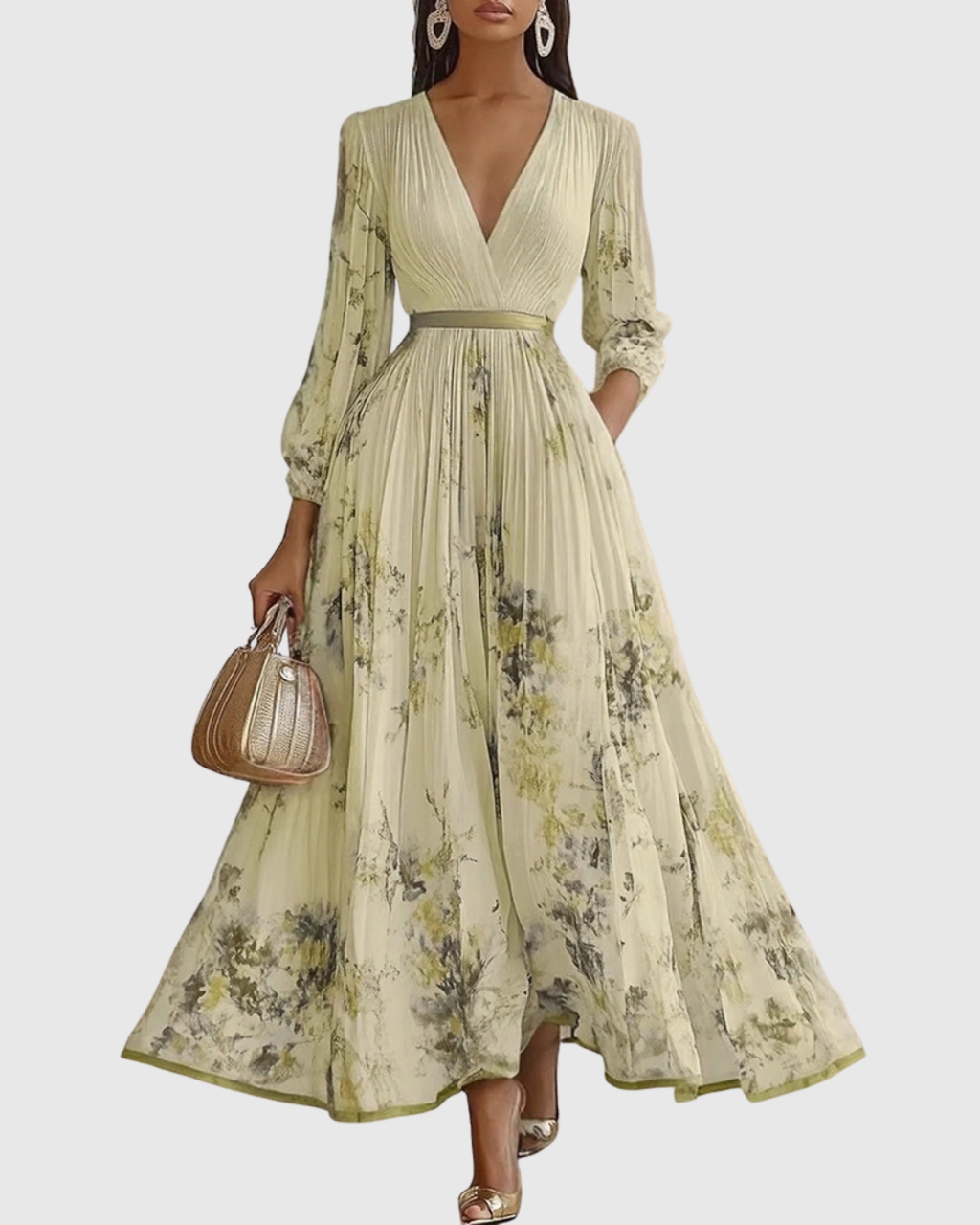 ROWELLA | Elegant Long Pleated Dress