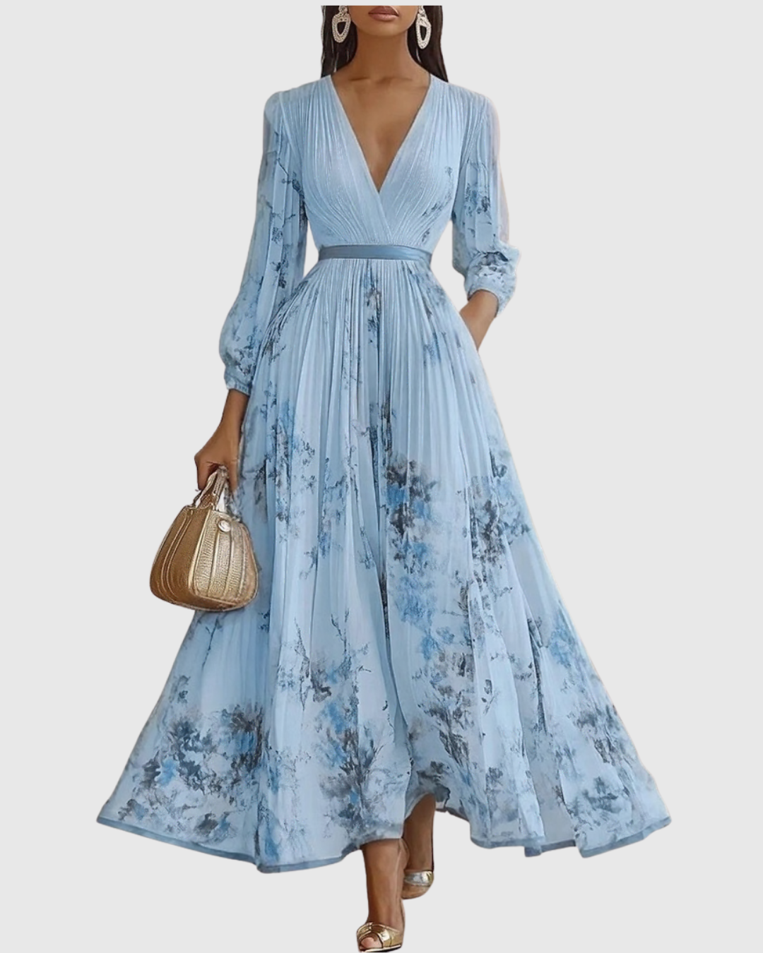 ROWELLA | Elegant Long Pleated Dress
