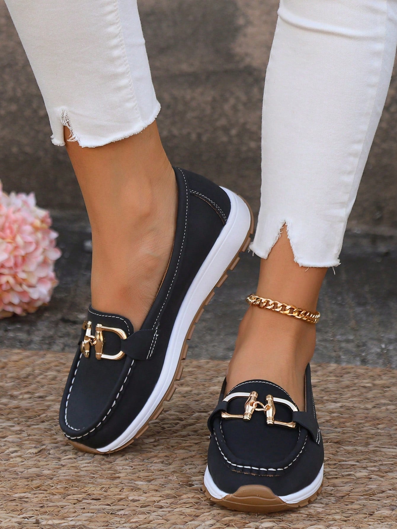 Ellie - Flat Loafers with Buckles