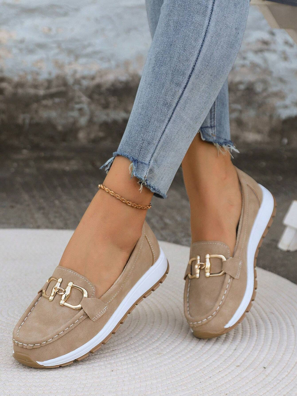 Ellie - Flat Loafers with Buckles