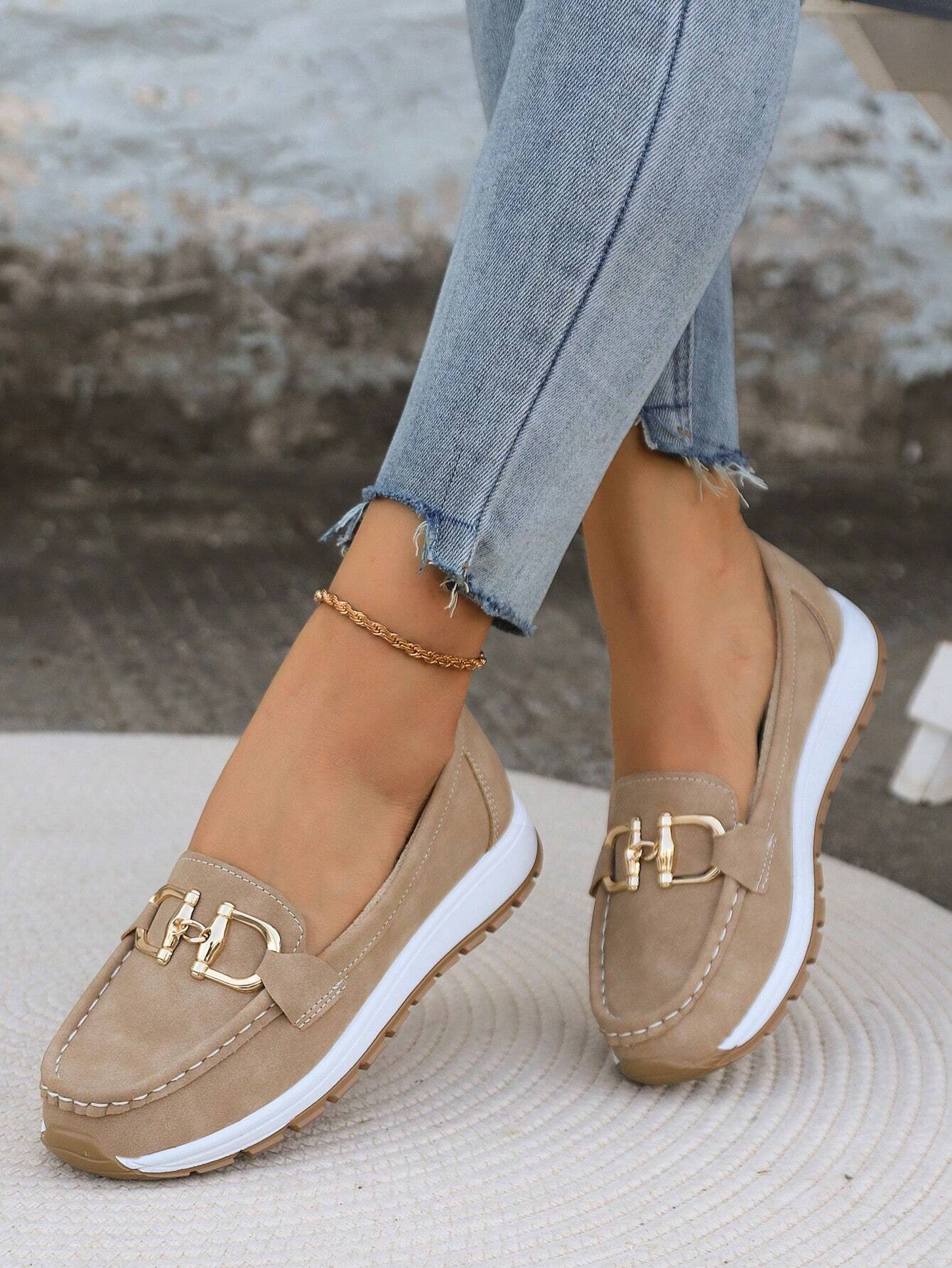 Ellie - Flat Loafers with Buckles