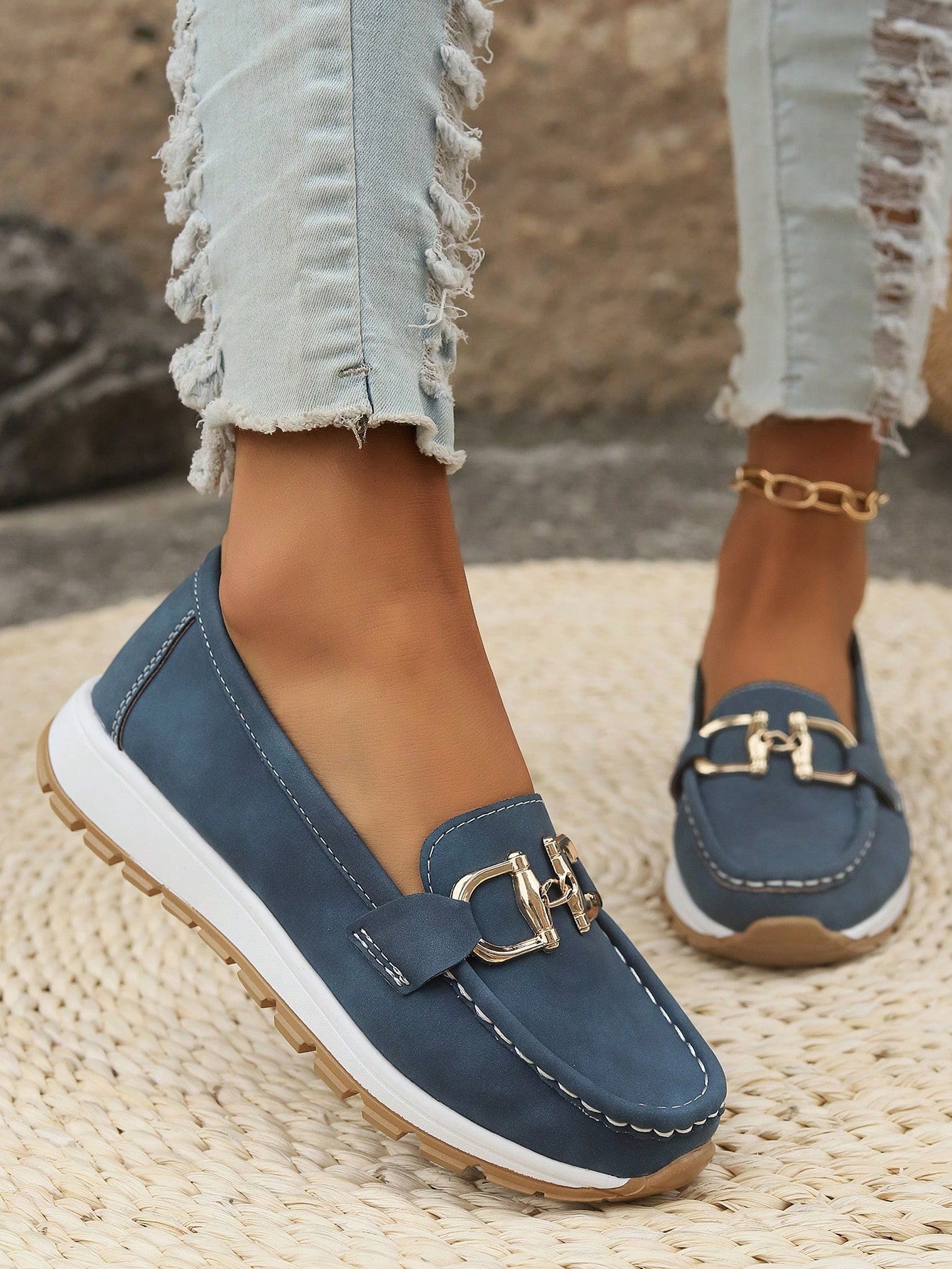 Ellie - Flat Loafers with Buckles