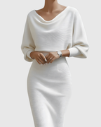 ISMERIA | Midi Dress with Batwing Sleeves