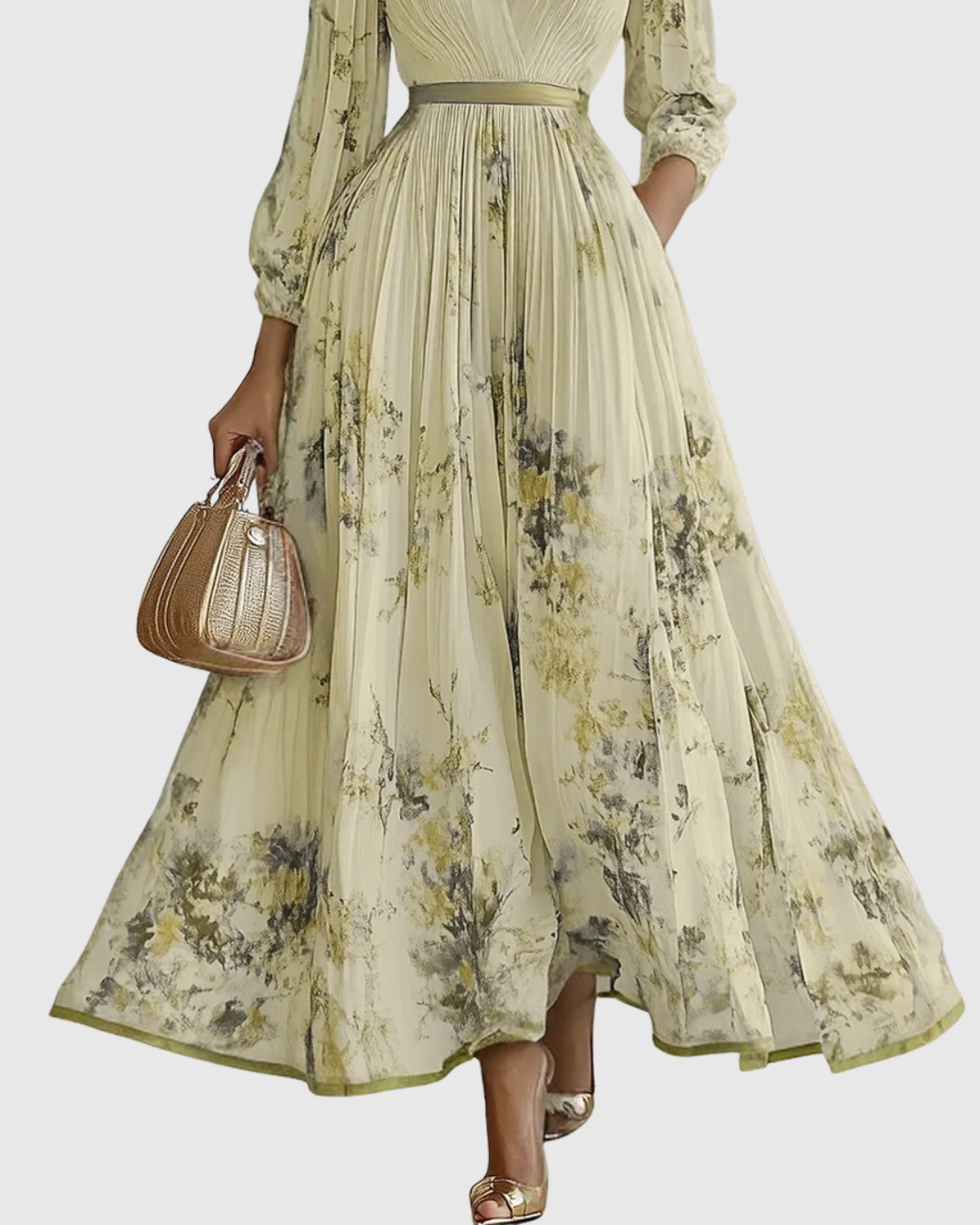 ROWELLA | Elegant Long Pleated Dress