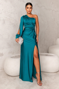 Nicole™ One-Sleeve Satin Dress