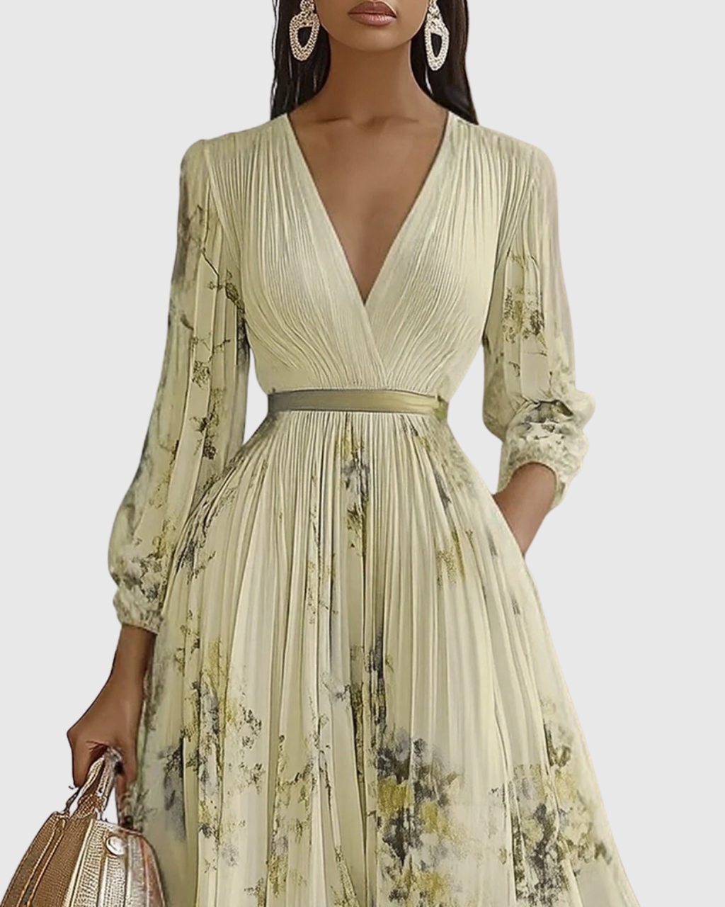 ROWELLA | Elegant Long Pleated Dress