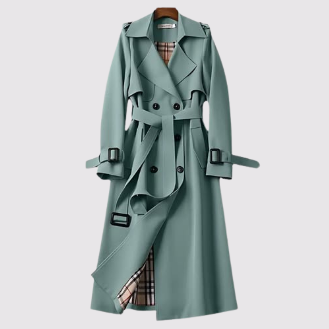 Classic Belted Trench Coat - Green