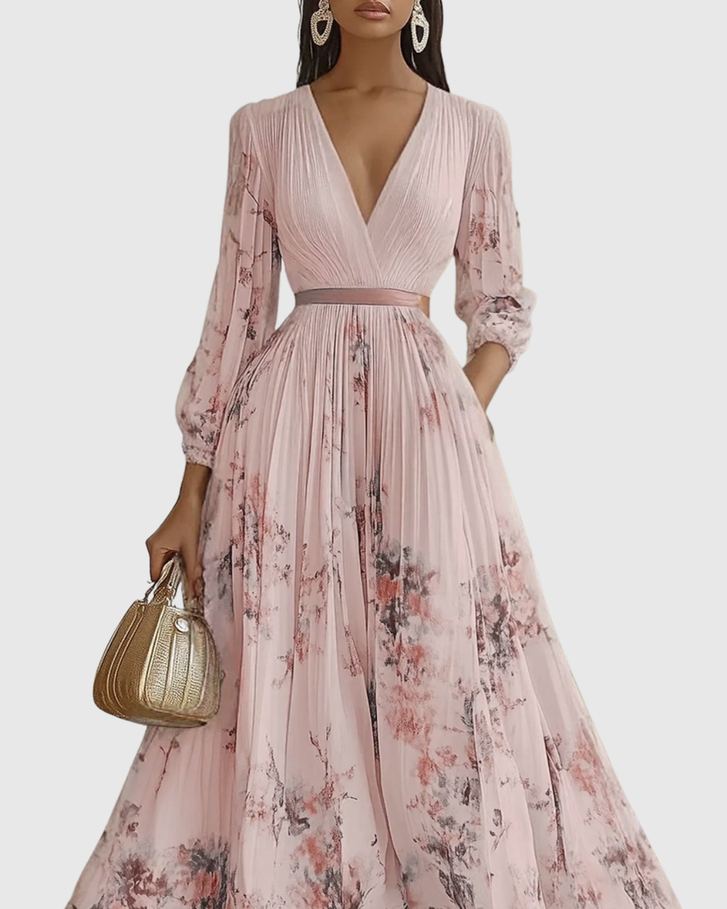ROWELLA | Elegant Long Pleated Dress