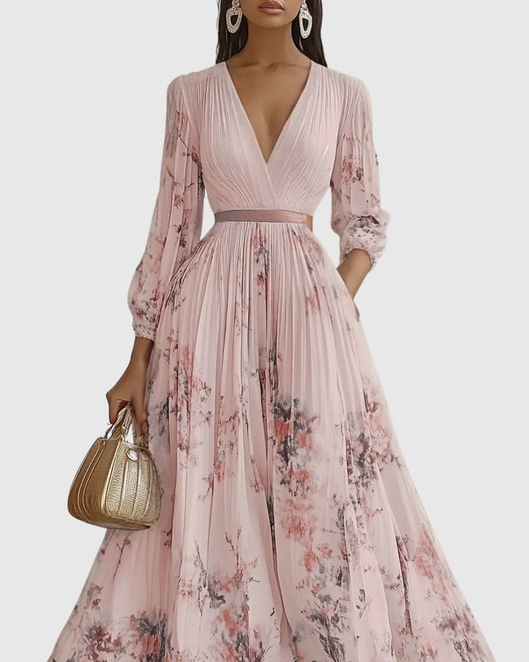 ROWELLA | Elegant Long Pleated Dress