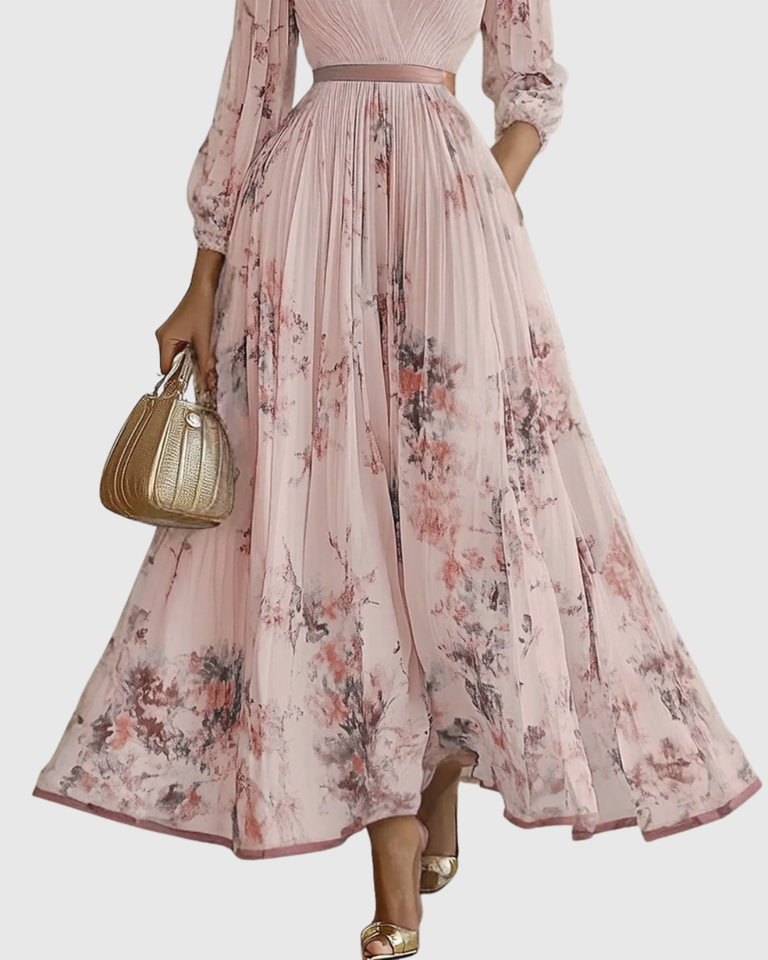 ROWELLA | Elegant Long Pleated Dress