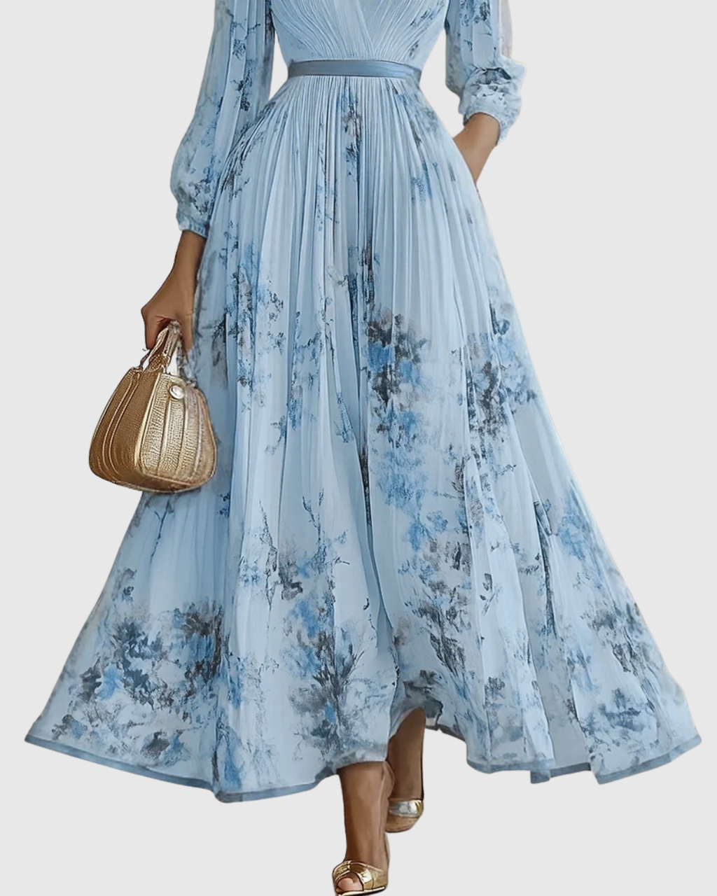 ROWELLA | Elegant Long Pleated Dress