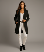 Elegant Timeless Long Coat - Black