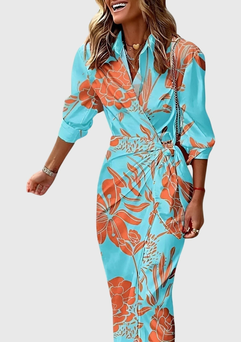 EVERLY | Elegant Printed Dress