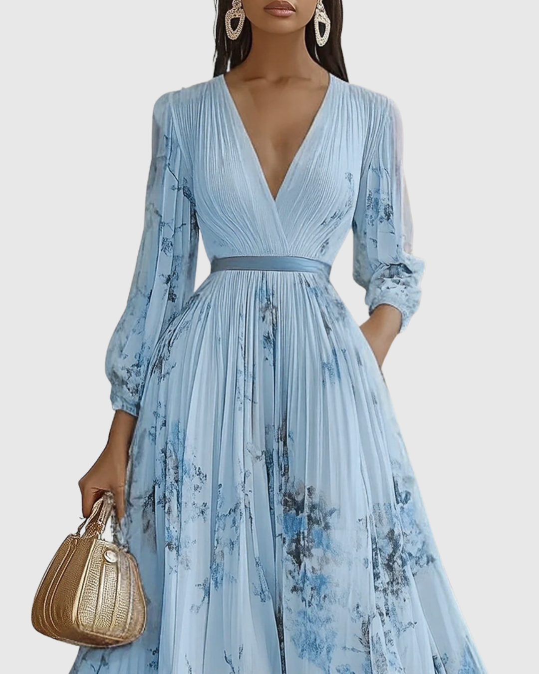 ROWELLA | Elegant Long Pleated Dress