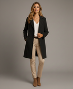 Elegant Timeless Long Coat - Black
