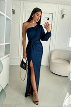 Nicole™ One-Sleeve Satin Dress