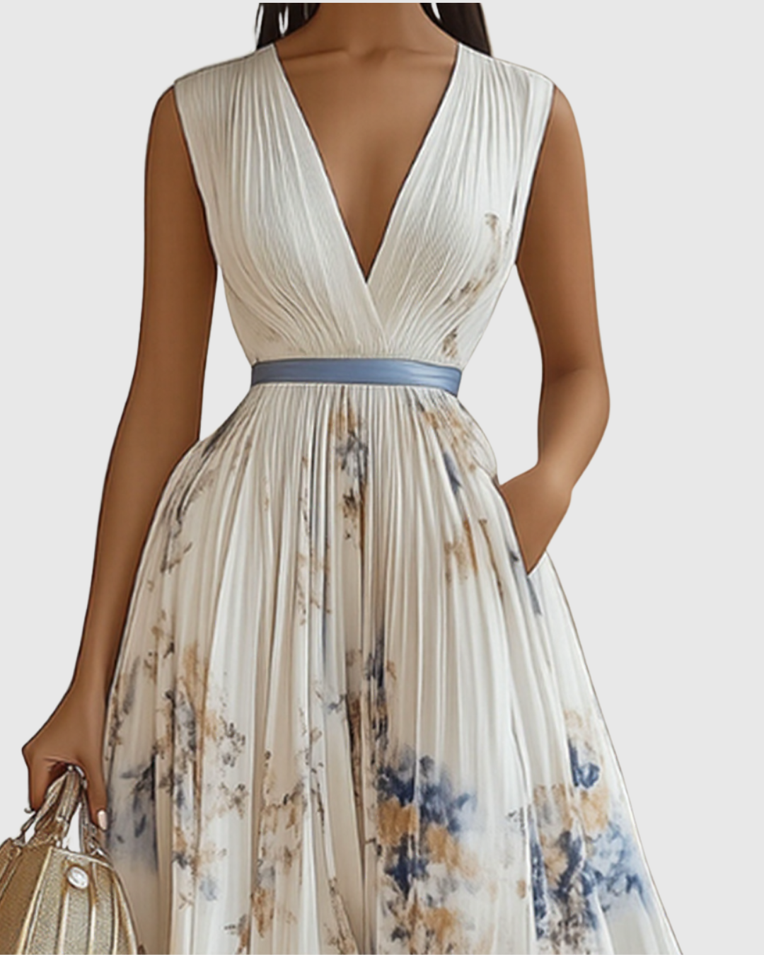 ROWELLA | Elegant Long Pleated Dress