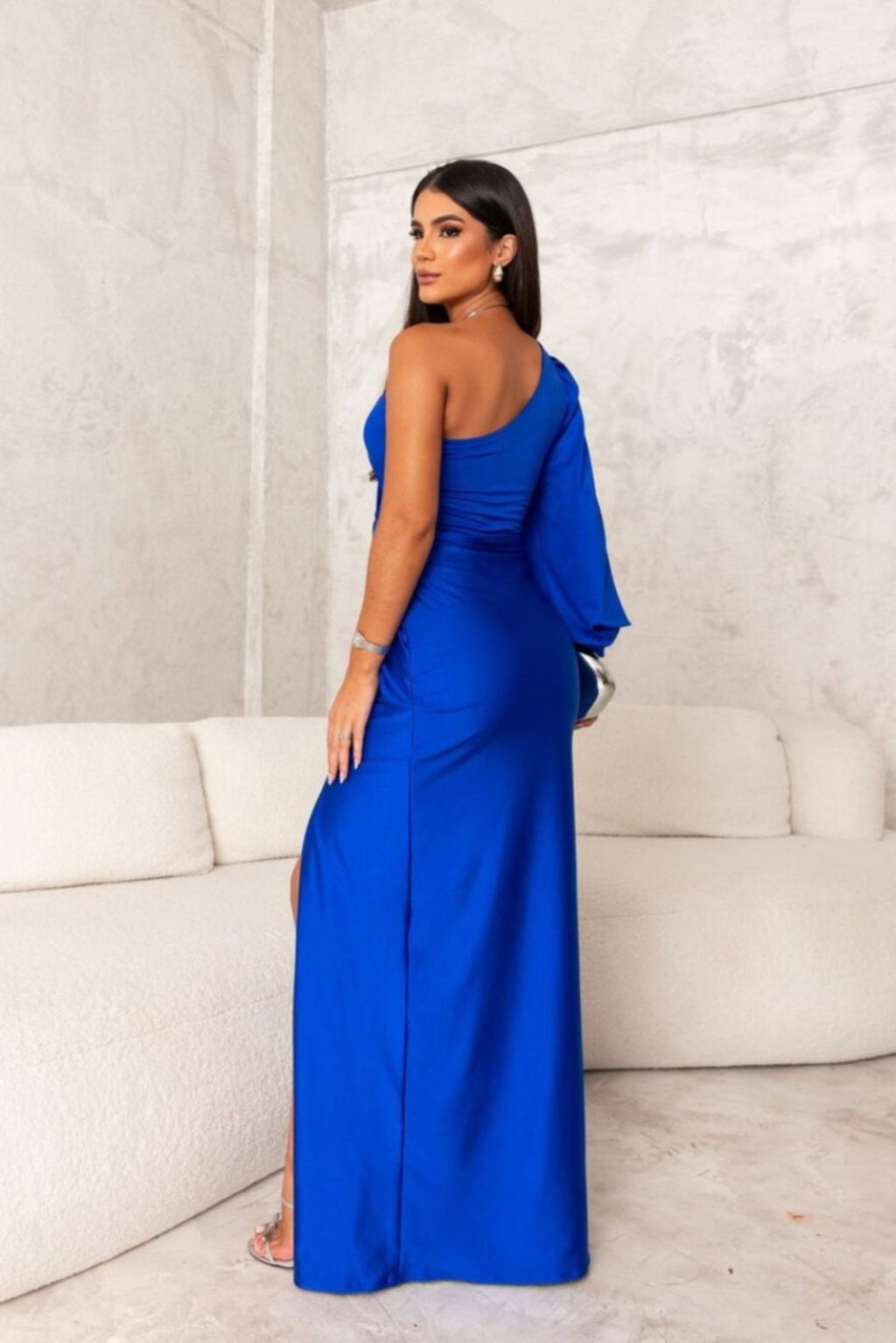 Nicole™ One-Sleeve Satin Dress