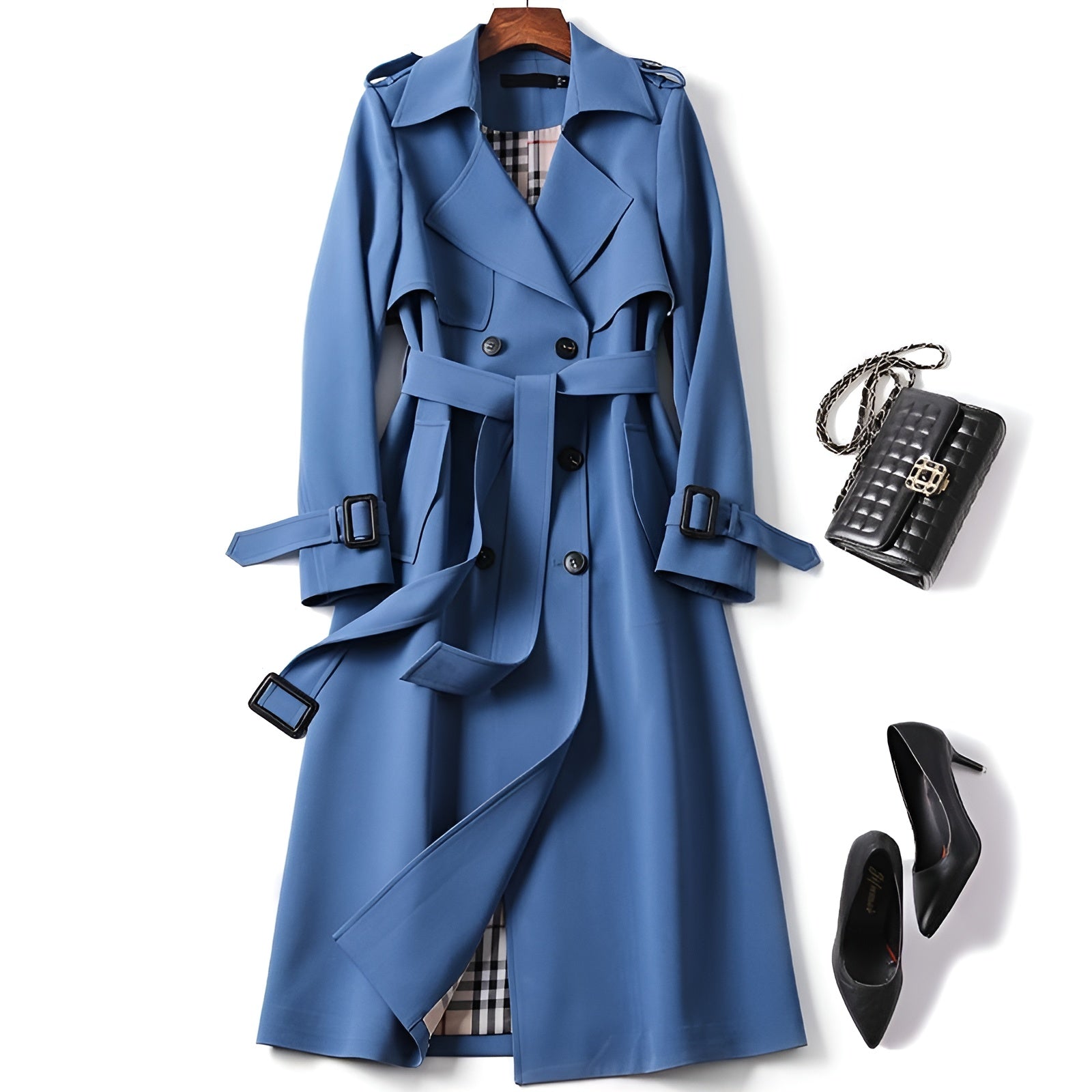 Elegant Timeless Trench Coat - Red