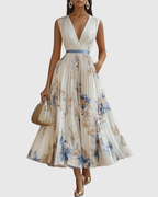 ROWELLA | Elegant Long Pleated Dress