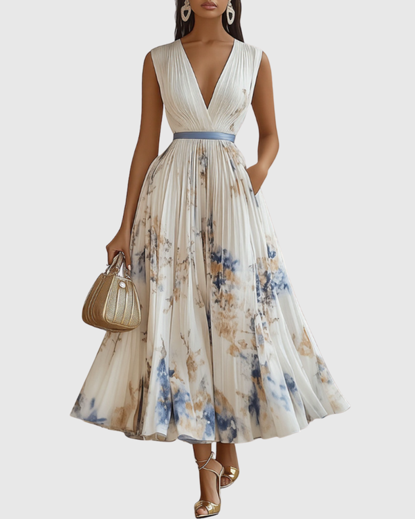 ROWELLA | Elegant Long Pleated Dress