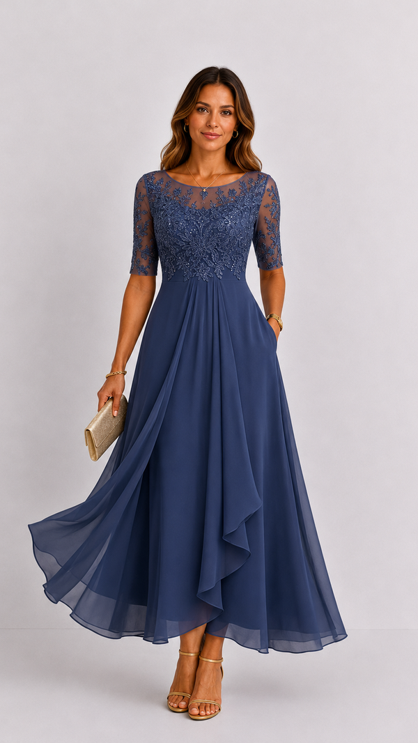 Rhonda | Elegant Lace Midi Dress