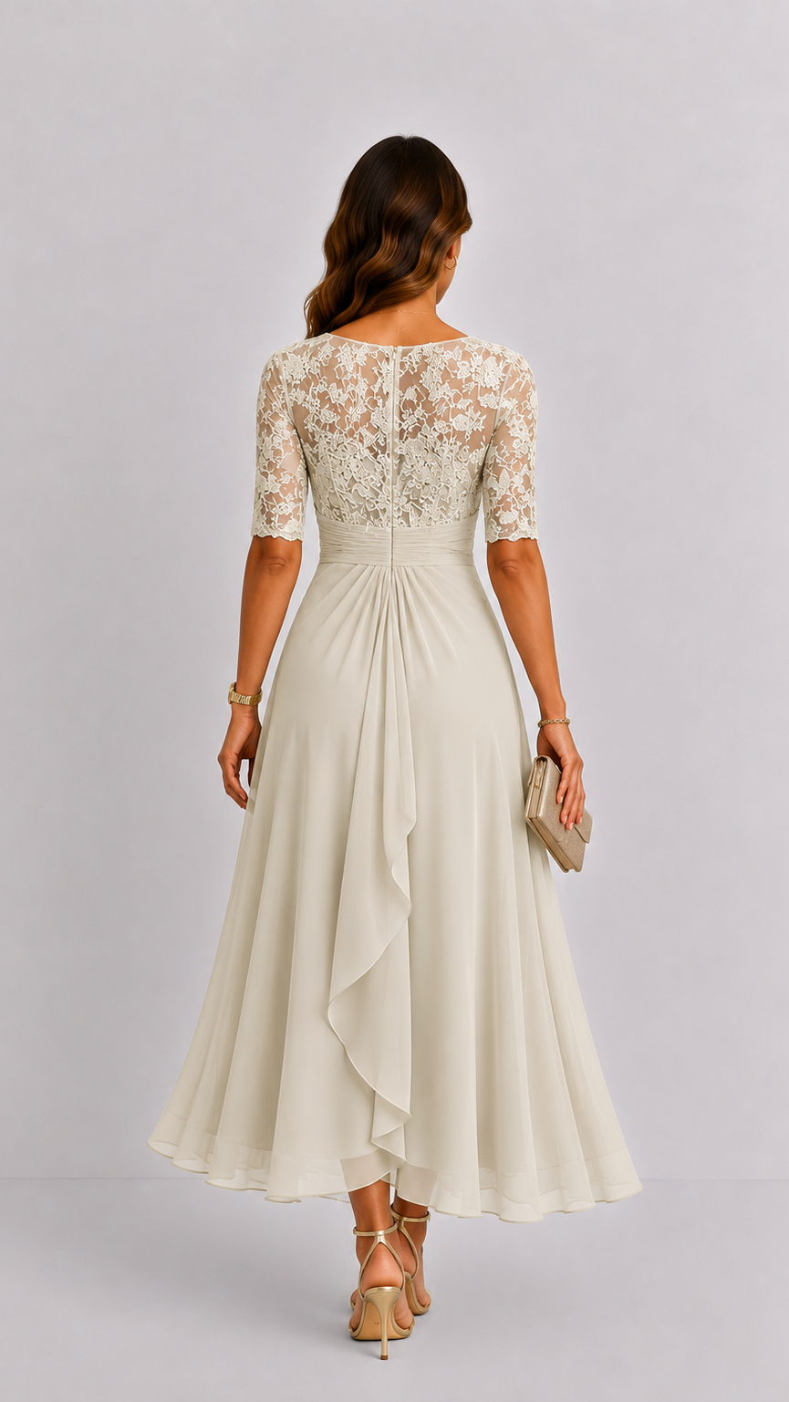 Rhonda elegant lace midi dress by Camille London