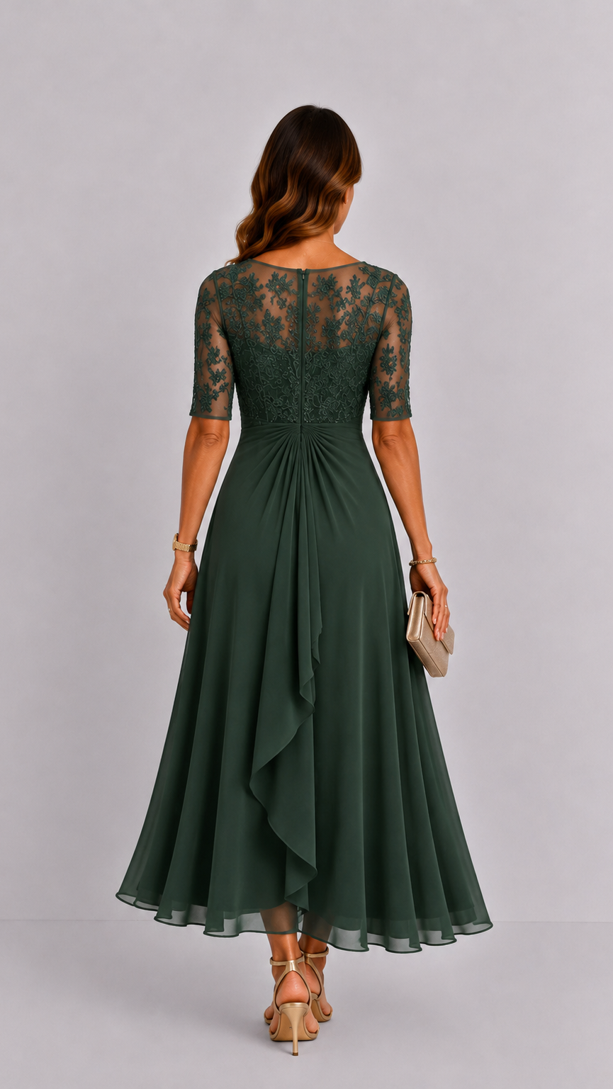 Rhonda elegant lace midi dress by Camille London