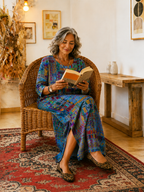 Manuela | Denim Dress with Ethnic Patchwork