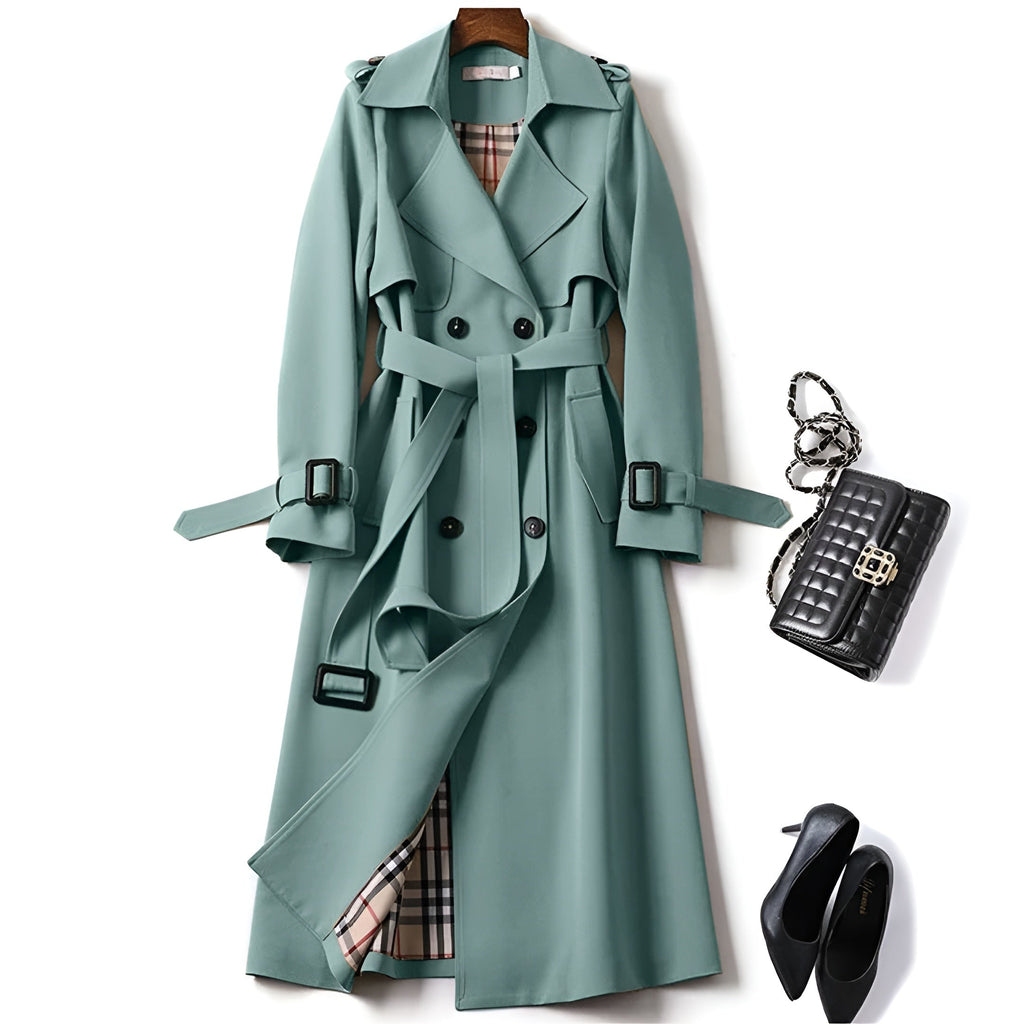 Elegant Timeless Trench Coat - Red