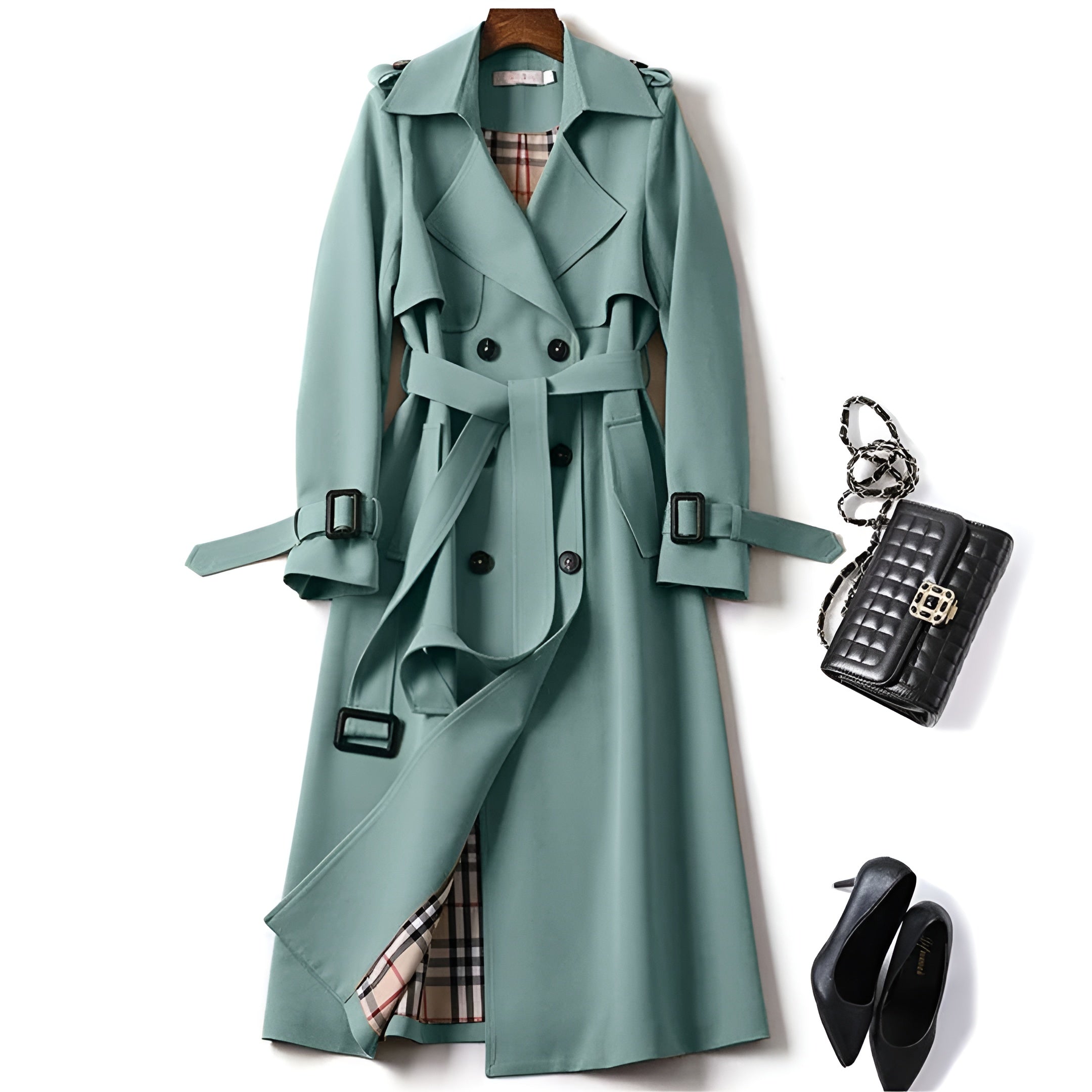 Elegant Timeless Trench Coat - Red
