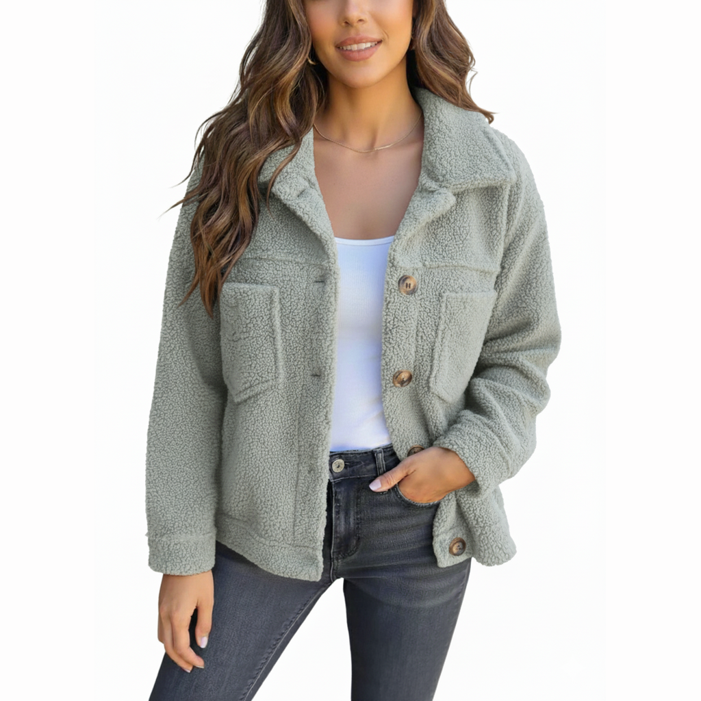 Soft Fleece Button Jacket - Pink
