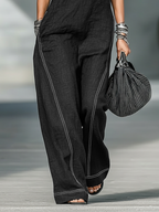 Women's Minimalist Sleeveless Jumpsuit with White Trim
