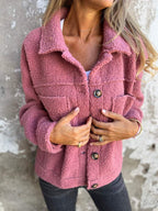 Soft Fleece Button Jacket - Pink