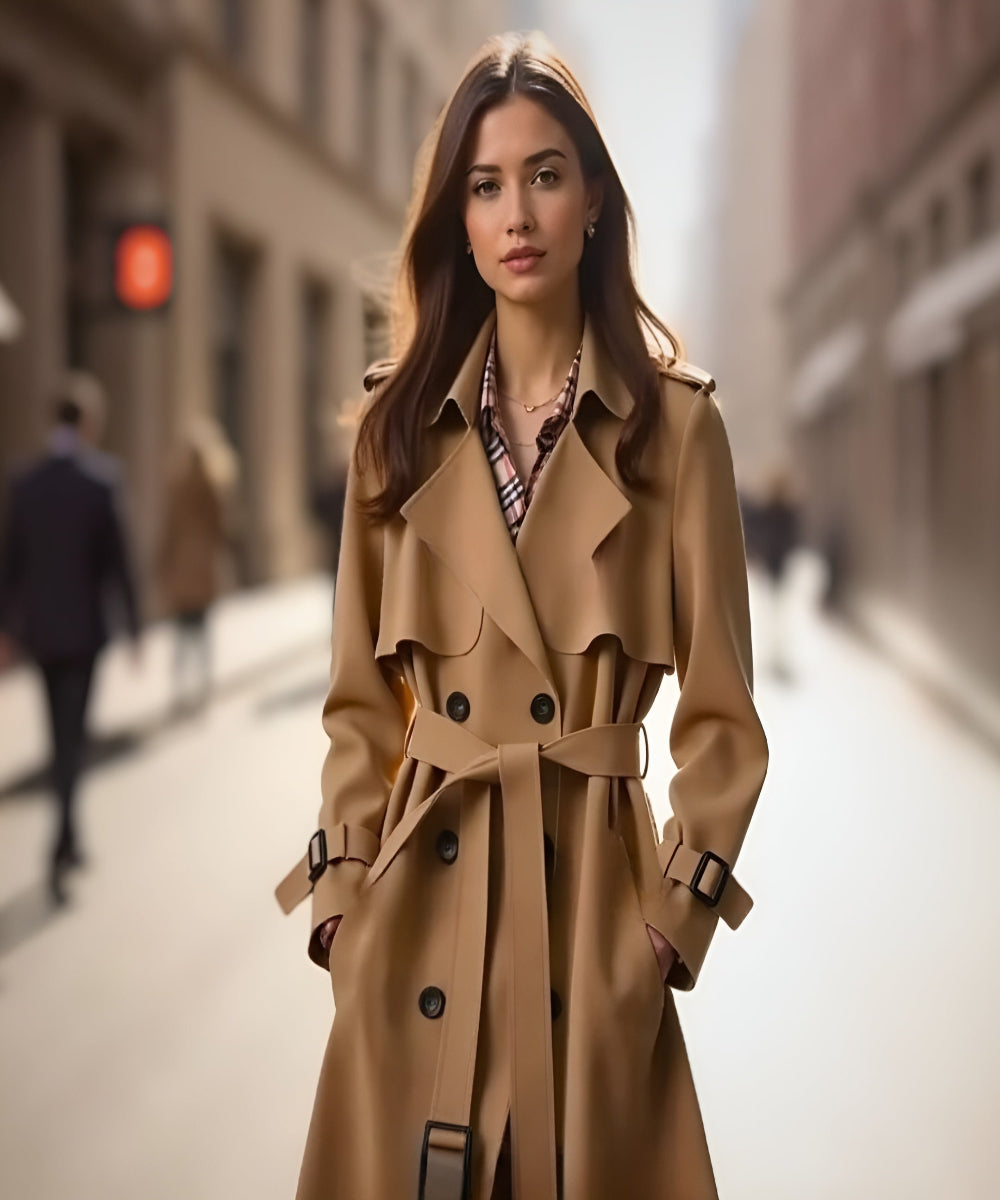 Elegant Timeless Trench Coat - Beige