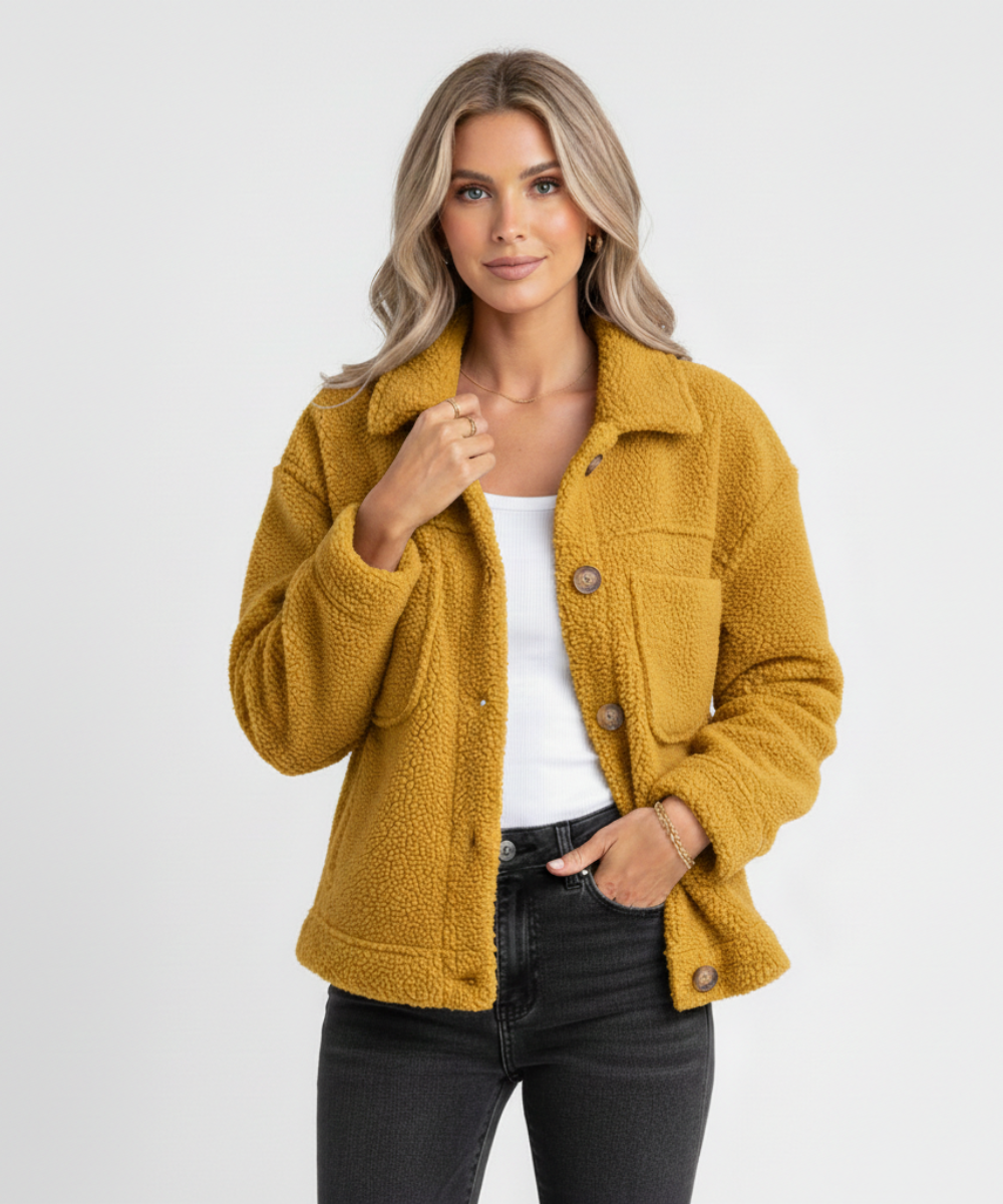 Soft Fleece Button Jacket - Pink