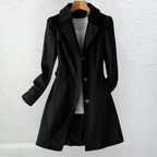 Elegant Vintage Button Coat - Beige
