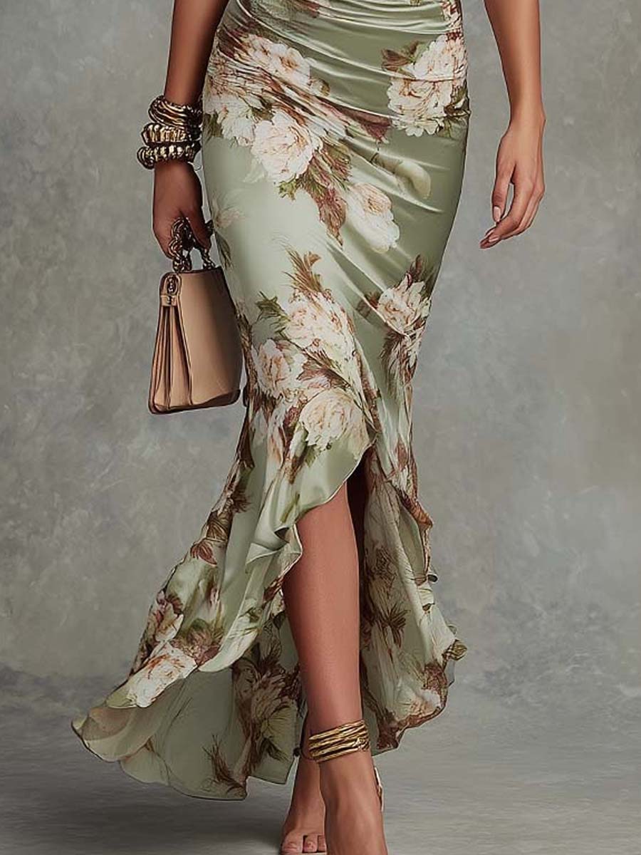 OKTAWIA | Elegant satin with statement flared sleeves