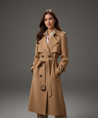 Elegant Timeless Trench Coat - Beige