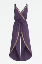 Donatila | Unique Jumpsuit with Gold Details and Leg Slit
