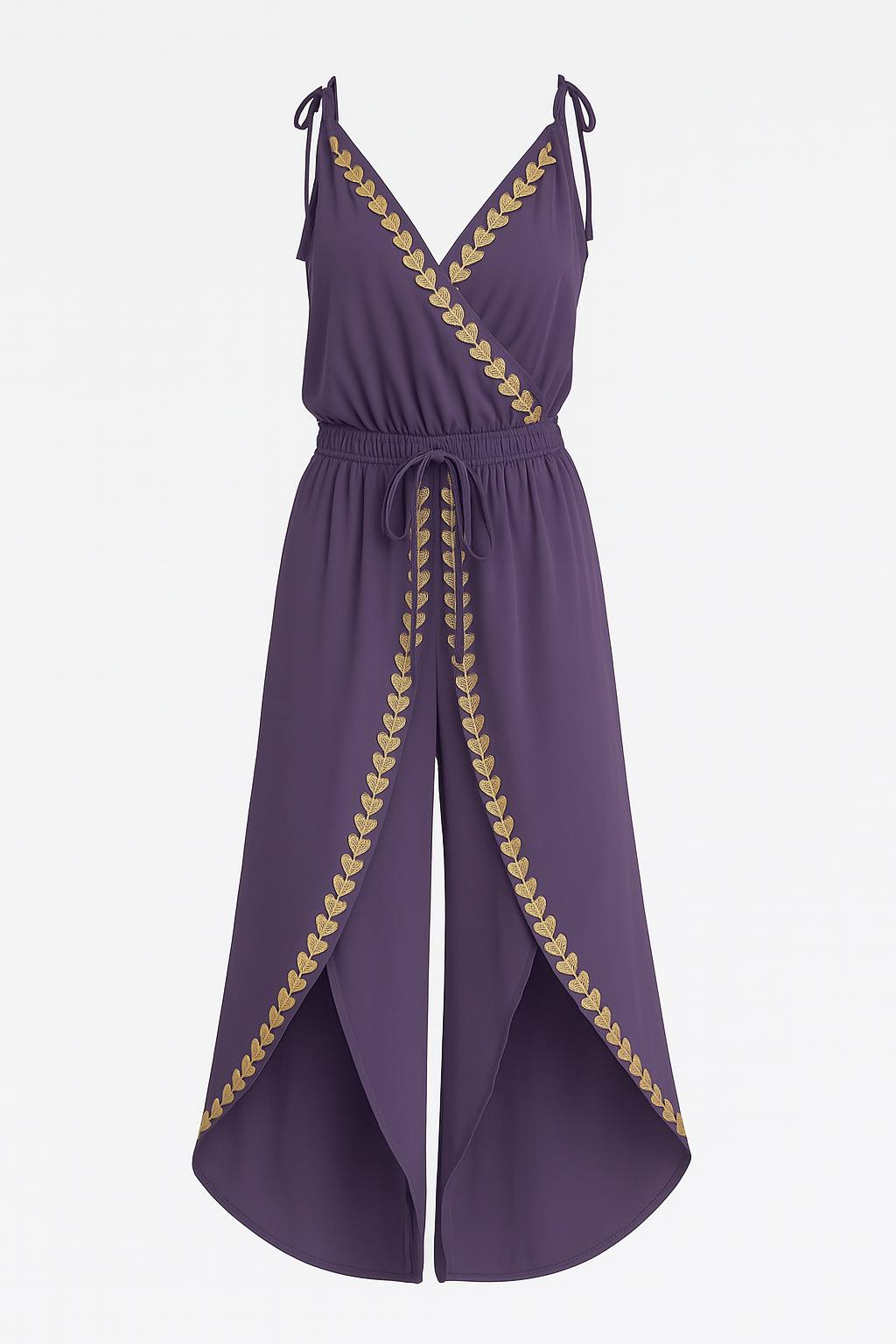 Donatila | Unique Jumpsuit with Gold Details and Leg Slit