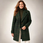 Classic Elegant Plaid Coat - Green