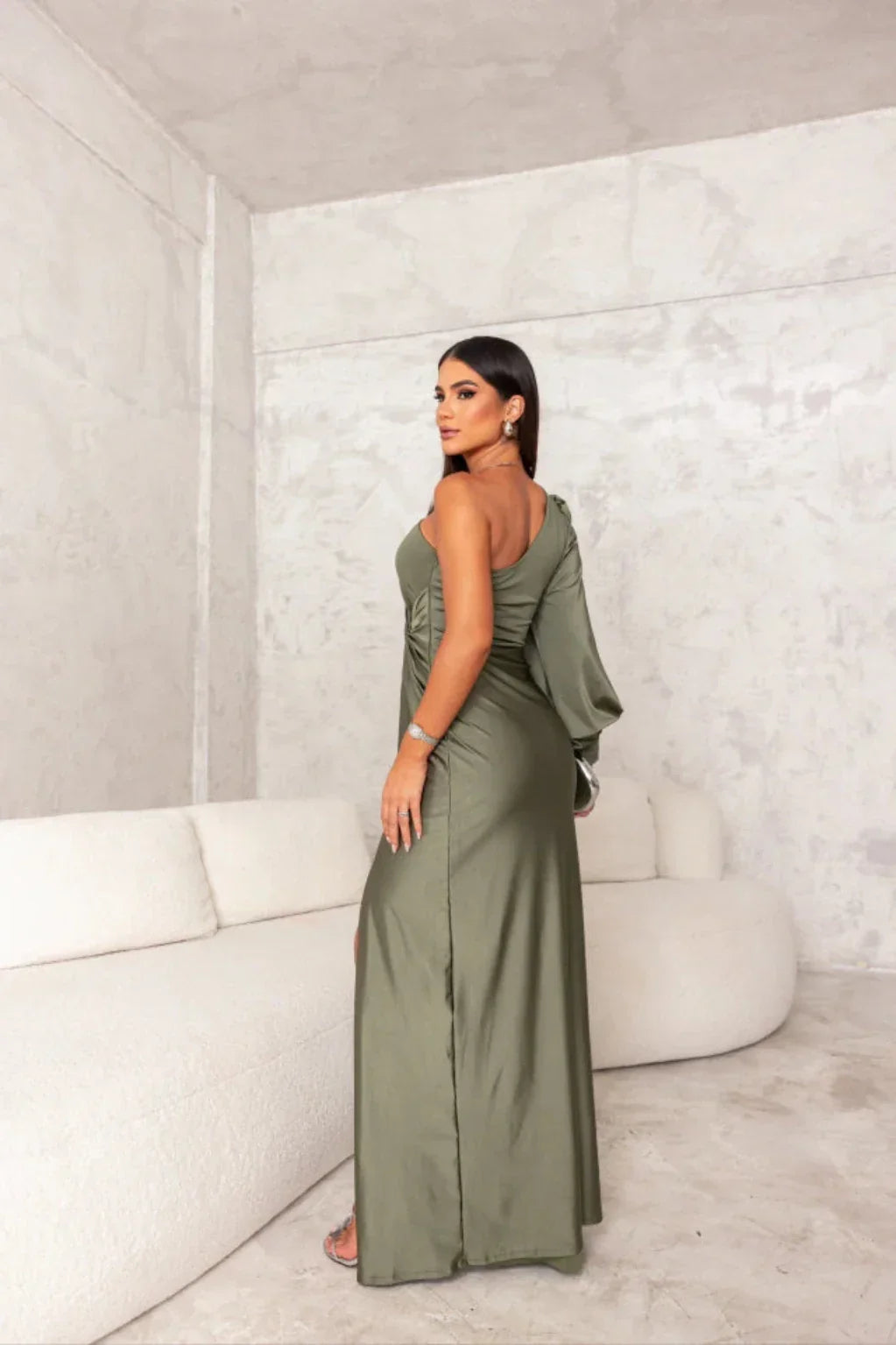 Nicole™ One-Sleeve Satin Dress