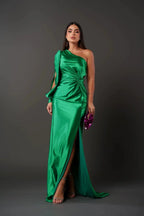 Nicole™ One-Sleeve Satin Dress