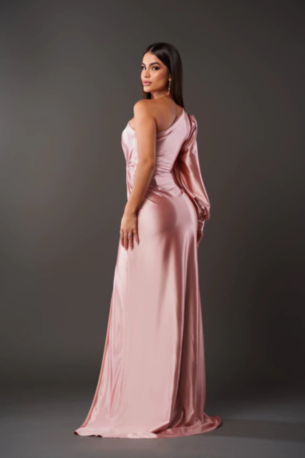 Nicole™ One-Sleeve Satin Dress
