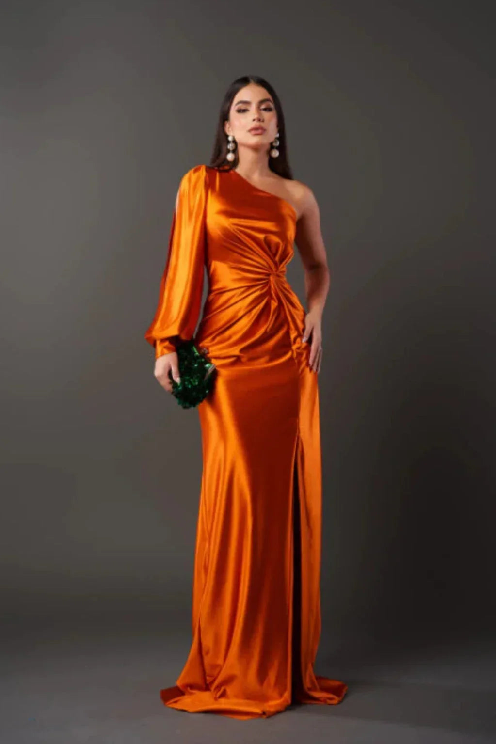 Nicole™ One-Sleeve Satin Dress