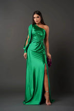Nicole™ One-Sleeve Satin Dress