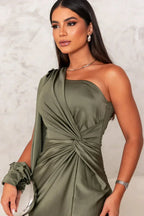 Nicole™ One-Sleeve Satin Dress