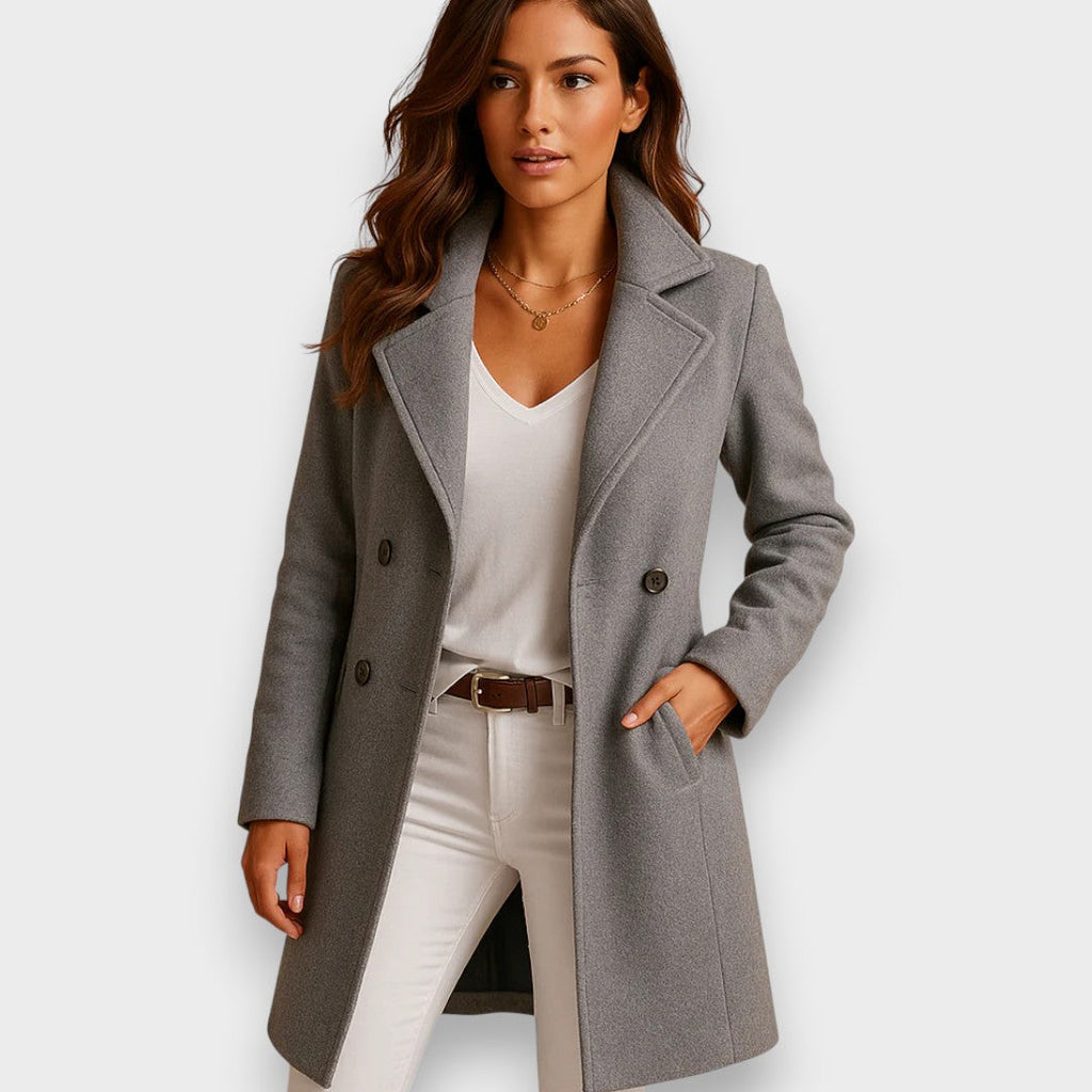 Elegant Timeless Long Coat - Gray