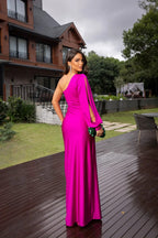 Nicole™ One-Sleeve Satin Dress
